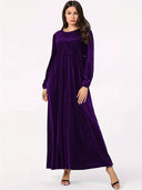 Velvet Maxi Dress with Graceful Draping