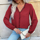 Chic Blouse with Lace Accents and Unique Design