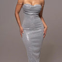 Stunning Sequin Midi Dress with Strapless Style