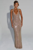 Stunning Evening Dress with Deep V-Neck & Back Cutout