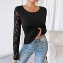 Women's Long Sleeve Lace Trim Bodysuit