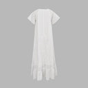 Airy Ruffled Women's Dress with Unique Lace Design
