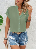 Chic Short Sleeve Women's Blouse