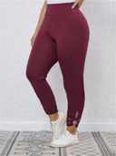Chic Women's High-Waisted Leggings with Trendy Cut Accents