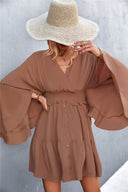 Chic Women's Wrap Dress with Statement Sleeves