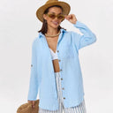 Button Detail Summer Blouse for Women