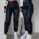 Stylish Women's Cargo Jogger Pants with Elastic Waist and Side Pockets