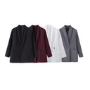 Chic Women's Blazer Jacket with Pockets