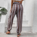 Bohemian Floral Print Women’s Pants with Elastic Waist