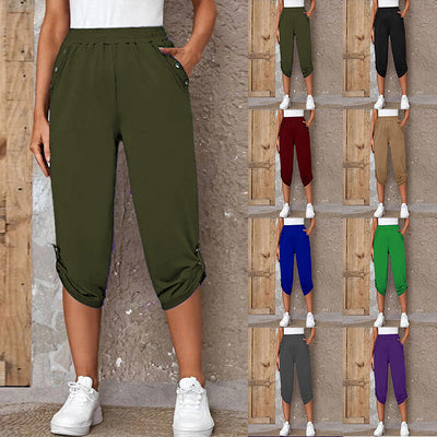 Stylish Women's Culotte Pants with Button Accents
