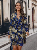 Stylish Women's Animal Print Short Sleeve Dress