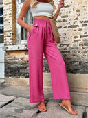Chic Women's Pants with Elastic Waist and Pockets