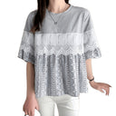 Lace-Trimmed Women's Blouse for Everyday Wear