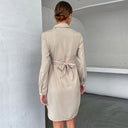Chic Women's Shirt Dress with Stylish Wrap and Button Details