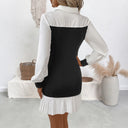 Chic Women's Shirt Dress with Pleated Hem Design
