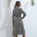 Chic Women's Puff Sleeve Dress with Ruffle Hem