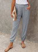 Chic Women's Linen Trousers with Adjustable Waist