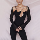 Chic Women's Bodysuit with Deep V-Neck and Flared Sleeves