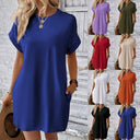 Chic Women's T-Shirt Dress with Pockets