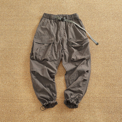 Women's Elastic Waist Cargo Pants with Multi-Pocket Design
