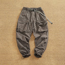 Women's Cargo Pants with Elastic Waist and Multi-Pocket Design