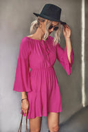 Chic Women's Spring Mini Dress with Flowy Sleeves