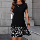 Chic Women's Short Sleeve Dress with Playful Skirt