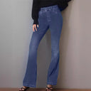 High-Waisted Flared Jeans with Soft Wash for Women