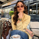 Stylish Women's Blazer Jacket with Chic Button Detail