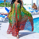 Colorful Animal Print Women's Open Beach Robe