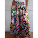 Women's Stylish Wide-Leg Trousers with Stretch Waist and Pockets