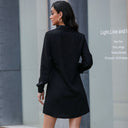 Chic Women's Shirt Dress with Belt and Button Accents