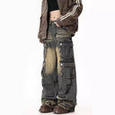 Women’s Wide Leg Cargo Jeans with Side Pockets