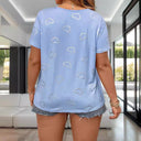 Romantic Heart Design Women's T-Shirt with Button Detail