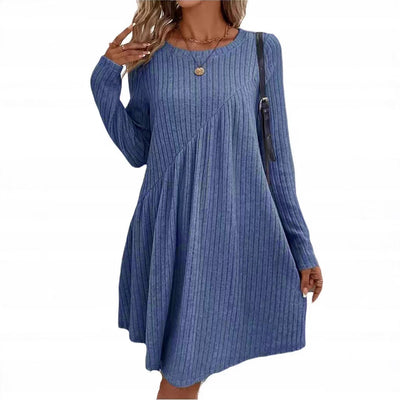 Chic Women's Knit Dress with Asymmetrical Design