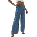 Flowing Pleated Wide-Leg Women's Trousers
