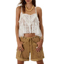 Chic Lace Top with Playful Ruffle Design