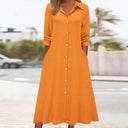 Chic Women's Shirt Dress with Pocket Design