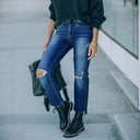 Trendy Cropped Jeans with Stylish Rips