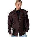 Chic Oversized Blazer with Belt Detail for Women