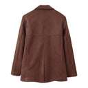 Chic Suede Blazer Jacket for Women