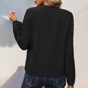 Lace Sleeve V-Neck Women's Blouse