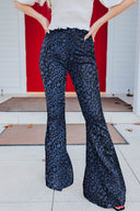 Chic Flared Snake Skin Print Trousers for Women