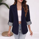 Chic Women's Blazer with Striped Sleeves and Classic Design