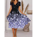 Floral V-Neck A-Line Dress for Women