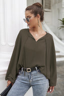 Chic V-Neck Blouse with Flared Sleeves for Women