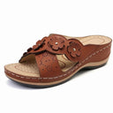 Ladies' Casual Slippers with Flower Appliqués by Heidi-Mode