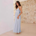 Chic Women's Maxi Dress with Spaghetti Straps & Wrap Detail