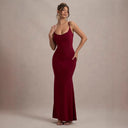 Chic Maxi Dress with Lace Accents and Deep Back