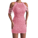 Chic Spaghetti Strap Party Dress with Delicate Accents